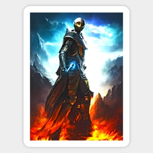 Human/Alien War - Fight Through the Fire - AI Generated Sci Fi Concept Art - Sticker